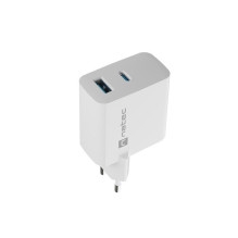 Power Adapter - Natec Ribera 1x USB-A + 1x USB-C 65W White