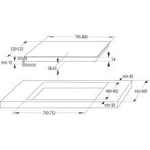 Induction hob - Gorenje GI8421BSC 80 cm 4 zones black