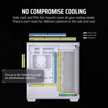 Kompiuterio korpusas - Corsair 3500X LXR LINK TG, EATX / ATX / micro ATX / Mini-ITX, balta
