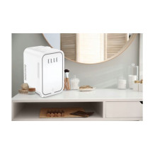 Home and Kitchen Appliance - ELLE 8L Mini Refrigerator with LED Mirror, Heating Function, White