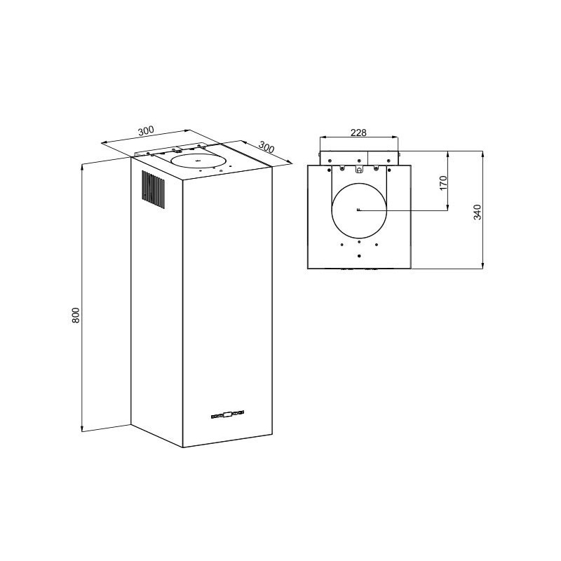 Kitchen hood - MAAN Ponza W 830 310 m³ / h LCD remote control white