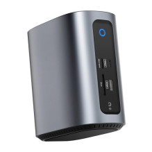 Dokavimo stotis - Blitzwolf BW-TH15 17-in-1 4K HDMI / DP USB-C RJ45 Pilka