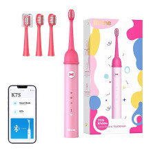 Electric toothbrush - Bitvae K7S Sonic with app, 3 modes, IPX7, pink