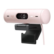 Camera - Logitech BRIO 500 Automatic Light Adjustment Noise Cancelling Microphones Pink