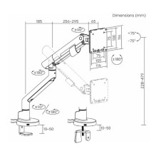 Monitorių laikiklis - ART RAMM L-29GD 17-35" 11kg 2xUSB 3.0 Premium White