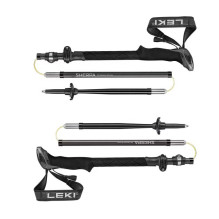 Trekking pole - LEKI SHERPA FX 120-140 cm, aluminum / carbon fiber, black