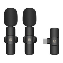 Microphone - Puluz PU3151B Wireless Lavalier USB-C Omnidirectional Black