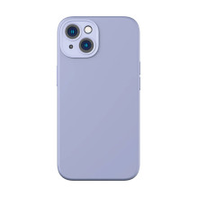 Phone case - Baseus Liquid Silica Gel Case iPhone 14 Plus Tempered Glass Lavender