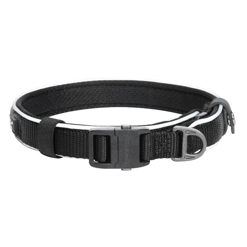 Pet Supplies - Dogness Reflective Collar - L Nylon Nappa Leather Black