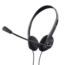 Headphones - Trust 21665 Wired Headphones with Microphone and Control Button Black Headphones - Trust 21665 Wired Headphones with Microphone and Control Button Black