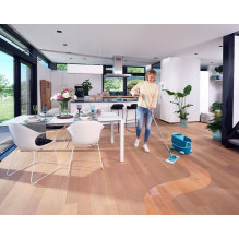 Valymo šluota - Leifheit 52121 teleskopinė mikropluošto šluota 360° mėlyna žalia