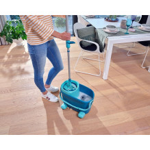 Cleaning broom - Leifheit 52121 telescopic microfiber broom 360° blue green