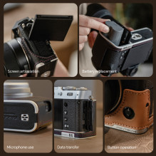 Camera case - PGYTECH leather case (FUJIFILM X T5, Italian leather, brown)