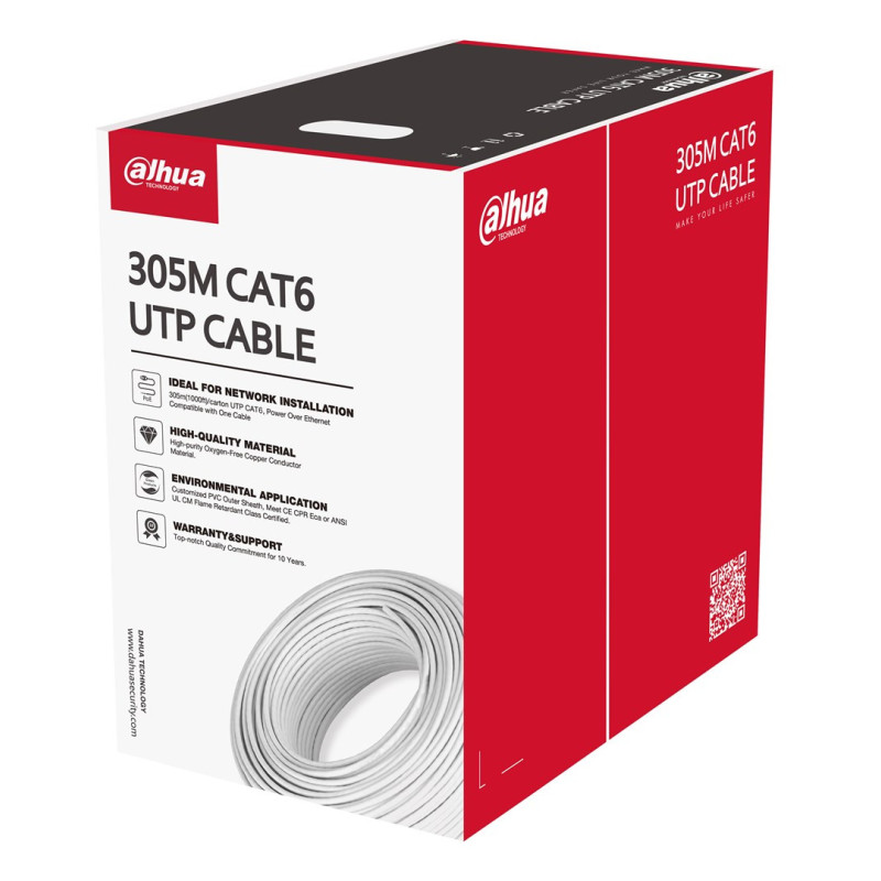 Tinklo kabelis - Dahua Technology PFM920I-6UN-C-V2 Cat6 305m U / UTP baltas
