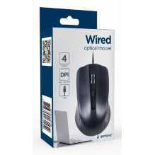 PELĖ USB OPTINĖ JUODA / MUS-4B-01L GEMBIRD