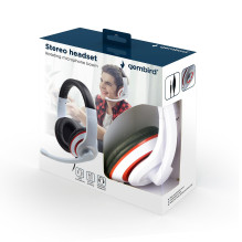 AUSINĖS STEREO BALTA / MHS-03-WTRDBK GEMBIRD