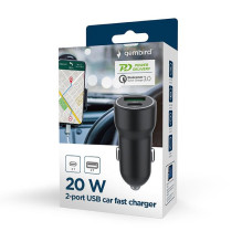 MOBILUSIS ĮKROVIKLIS AUTOMOBILIO USB 2 PORT / TA-UC-A2PDQC20-CAR-01 GEMBIRD MOBILUSIS ĮKROVIKLIS AUTOMOBILIO USB 2 PORT / TA-UC-A2PDQC20-CAR-01 GEMBIRD