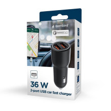 MOBILE CHARGER CAR USB 2PORT / TA-UC-A2QC36-CAR-01 GEMBIRD MOBILE CHARGER CAR USB 2PORT / TA-UC-A2QC36-CAR-01 GEMBIRD