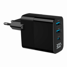 CHARGER USB 30W 3PORT / TA-UC-PDQC30LCD-BK-02 GEMBIRD CHARGER USB 30W 3PORT / TA-UC-PDQC30LCD-BK-02 GEMBIRD
