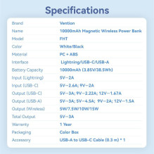 POWER BANK WRL 10000MAH 22.5W / MAGNETIC BLACK FHTB0 VENTION POWER BANK WRL 10000MAH 22.5W / MAGNETIC BLACK FHTB0 VENTION