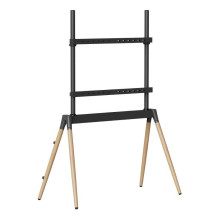 TV PRIEDŲ GRINDŲ STOVAS 55-86' / JUODAS / MEDINIS TVS-86F-01-BK GEMBIRD