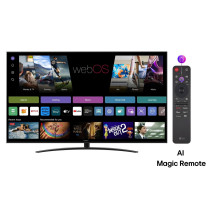Televizorius, LG, 75', 4K / išmanusis, 3840x2160, belaidis LAN, „Bluetooth“, „webOS“, juodas, 75NANO81A3A