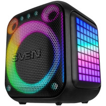 Nešiojama garso kolonėlė SVEN PS-880, juoda, galia 110 W (RMS), TWS, Bluetooth, FM, USB, microSD, LED ekranas, ličio bat