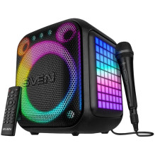 Nešiojama garso kolonėlė SVEN PS-880, juoda, galia 110 W (RMS), TWS, Bluetooth, FM, USB, microSD, LED ekranas, ličio bat