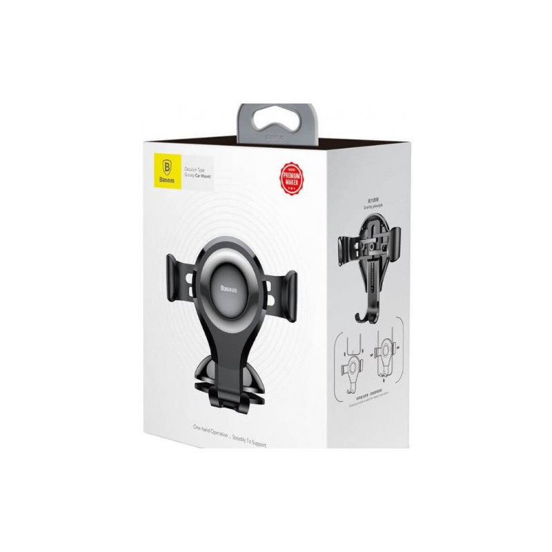 Car holder Baseus 'Osculum' black (non-magnetic / adhesive)