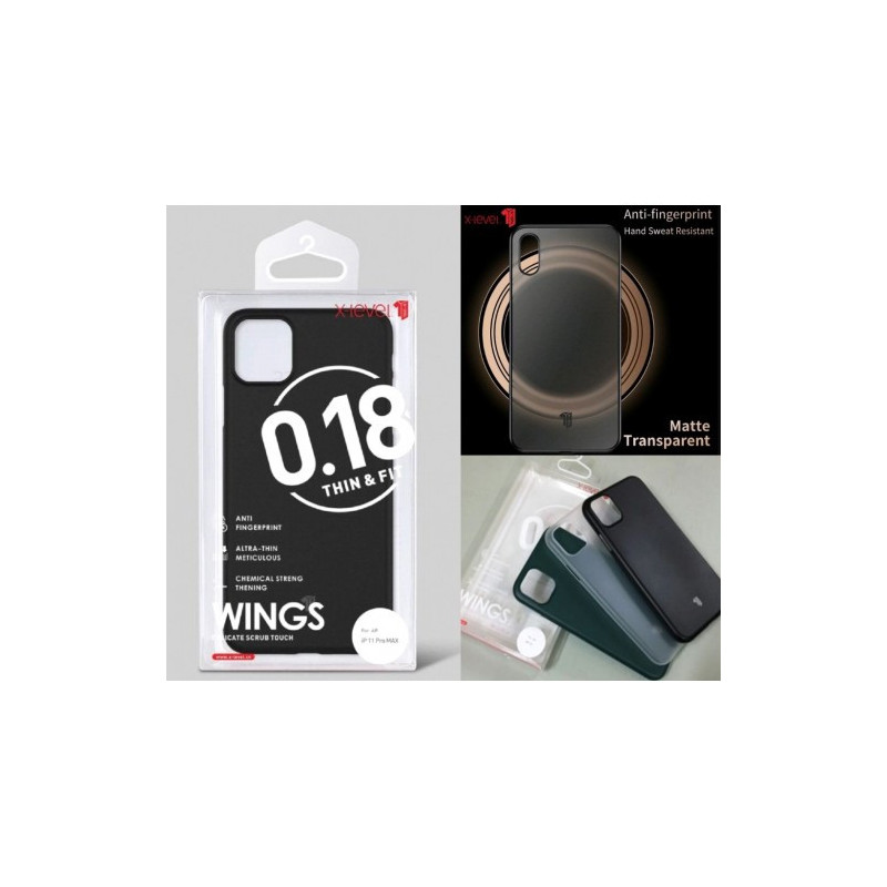 Dėklas X-Level Wings skirtas Apple iPhone XR skaidrus matinis