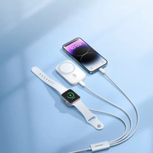 Wireless charger Joyroom 'S-IW008' white 120cm with extension 3in1 (for Apple Watch)