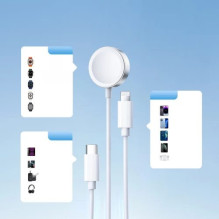 Bevielis įkroviklis Joyroom 'S-IW008' baltas 120cm su prailginimu 3in1 (skirtas Apple Watch) Bevielis įkroviklis Joyroom 'S-IW008' baltas 120cm su prailginimu 3in1 (skirtas Apple Watch)