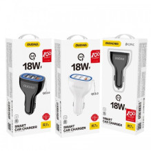 Car charger Dudao 'R7S' white 18W (1xQC3.0 / 2xUSB) Car charger Dudao 'R7S' white 18W (1xQC3.0 / 2xUSB)