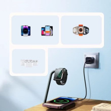 Wireless charger Joyroom 'JR-WQN05 2in1' black 15W (for iPhone / Apple Watch) Wireless charger Joyroom 'JR-WQN05 2in1' black 15W (for iPhone / Apple Watch)