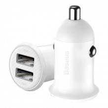 Car charger Baseus 'Grain Pro' white 4.8A (2xUSB)
