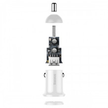Automobilinis įkroviklis Baseus 'Grain Pro' baltas 4.8A (2xUSB) Automobilinis įkroviklis Baseus 'Grain Pro' baltas 4.8A (2xUSB)