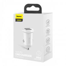 Car charger Baseus 'Grain Pro' white 4.8A (2xUSB)