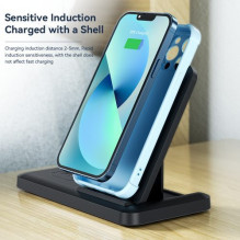 Bevielis įkroviklis Essager 'JG 4in1' juodas 15W (iPhone / Apple Watch / Airpods / Pencil)