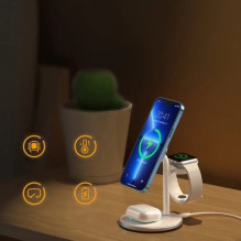 Bevielis įkroviklis Choetech 'T585-F 3in1' baltas 15W (skirtas iPhone / Apple Watch / Airpods) Bevielis įkroviklis Choetech 'T585-F 3in1' baltas 15W (skirtas iPhone / Apple Watch / Airpods)