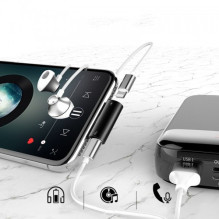 Adapteris Baseus L46 juodas ( Input 'Lightning' / Output 2x 'Lightning' )