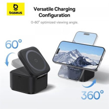 Bevielis įkroviklis Baseus 'MagPro 2in1' juodas 20W (skirta iPhone / Apple Watch) Bevielis įkroviklis Baseus 'MagPro 2in1' juodas 20W (skirta iPhone / Apple Watch)