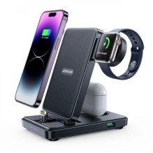 Wireless charger Joyroom 'JR-WQS02 4in1' black (for iPhone / Apple Watch / Airpods)