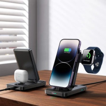 Wireless charger Joyroom 'JR-WQS02 4in1' black (for iPhone / Apple Watch / Airpods)