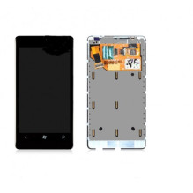 Screen for Nokia Lumia 800 with frame black HQ