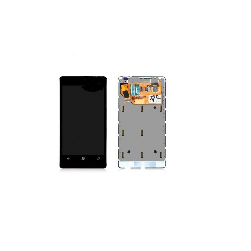 Screen for Nokia Lumia 800 with frame black HQ