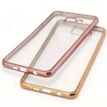 Dėklas Samsung A520 2017 A5 silikoninis TPU "Plating" roziniais kraštais