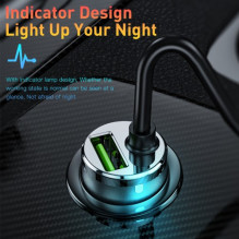 Car charger Essager 'Bee' gray 20W (1xQC3.0) + integrated 'Lightning' cable (Special for iPhone)