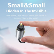 Car charger Essager 'Bee' gray 20W (1xQC3.0) + integrated 'Type-C' cable Car charger Essager 'Bee' gray 20W (1xQC3.0) + integrated 'Type-C' cable