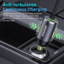 Car charger Essager 'Bee' gray 20W (1xQC3.0) + integrated 'Type-C' cable Car charger Essager 'Bee' gray 20W (1xQC3.0) + integrated 'Type-C' cable