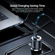 Car charger Essager 'Fan' black 66W (2xPD)